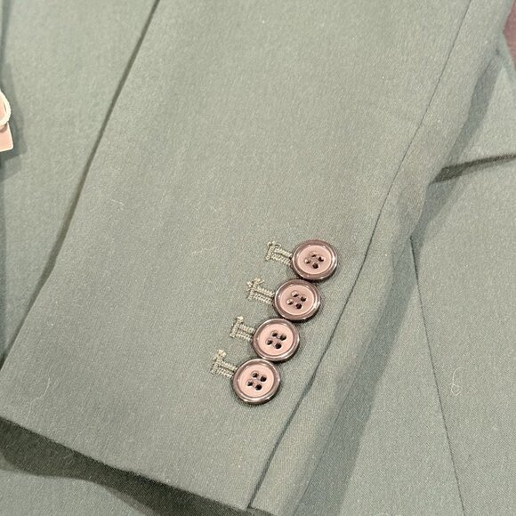 NWT SuitShop Dark Green Suit Jacket Blazer Office Siren Holiday Womens Size 00 - Picture 6 of 13